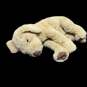 Golden Retriever Dog Stuffed Animal 16 in Sleeping Puppy Cream Plush Toy